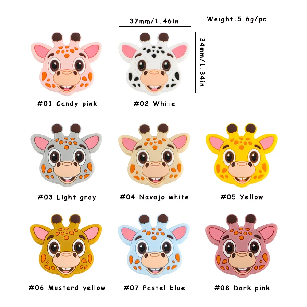 Sunrony 5/10Pcs Silicone Beads New Goat Giraffe Cow Seahorse For Jewelry Making Bulk DIY Jewelry Make Bracelets Accessories