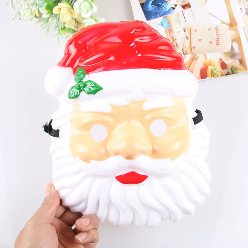 

5Pcs Christmas Mask Santa Style Festive Fun Wearable Lightweight Comfortable Dress Up Mask for Holiday Party Photography Props