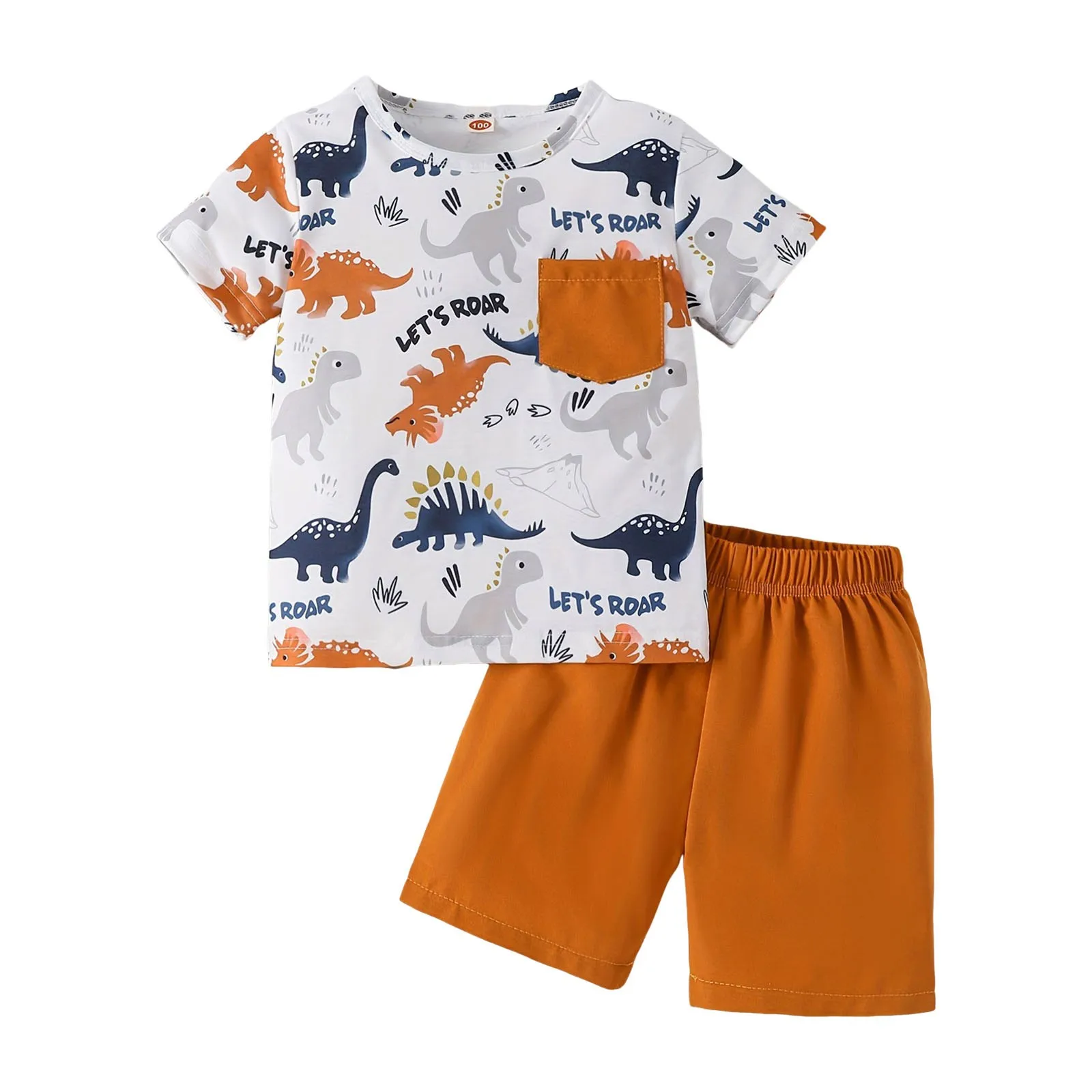

Подарочный комплект для малышей, летние пижамы с динозавром для маленьких мальчиков, одежда для сна, топы, штаны, комплект одежды, платье с галстуком