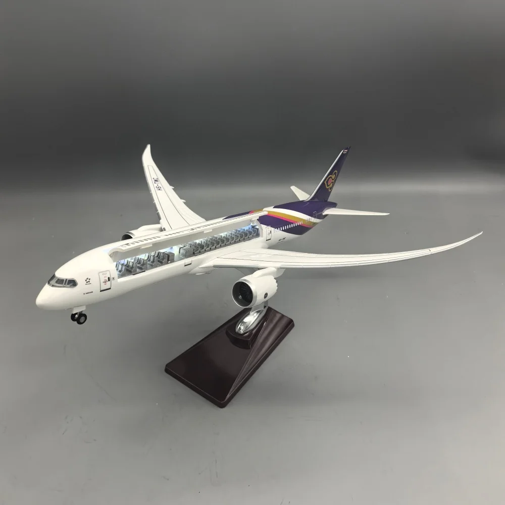 47cm B787-9 Thai Airways Resin Model Plane 1:150 Scale Aircraft Diecast Airplanes With Base Landing Gear Static Collection Gift
