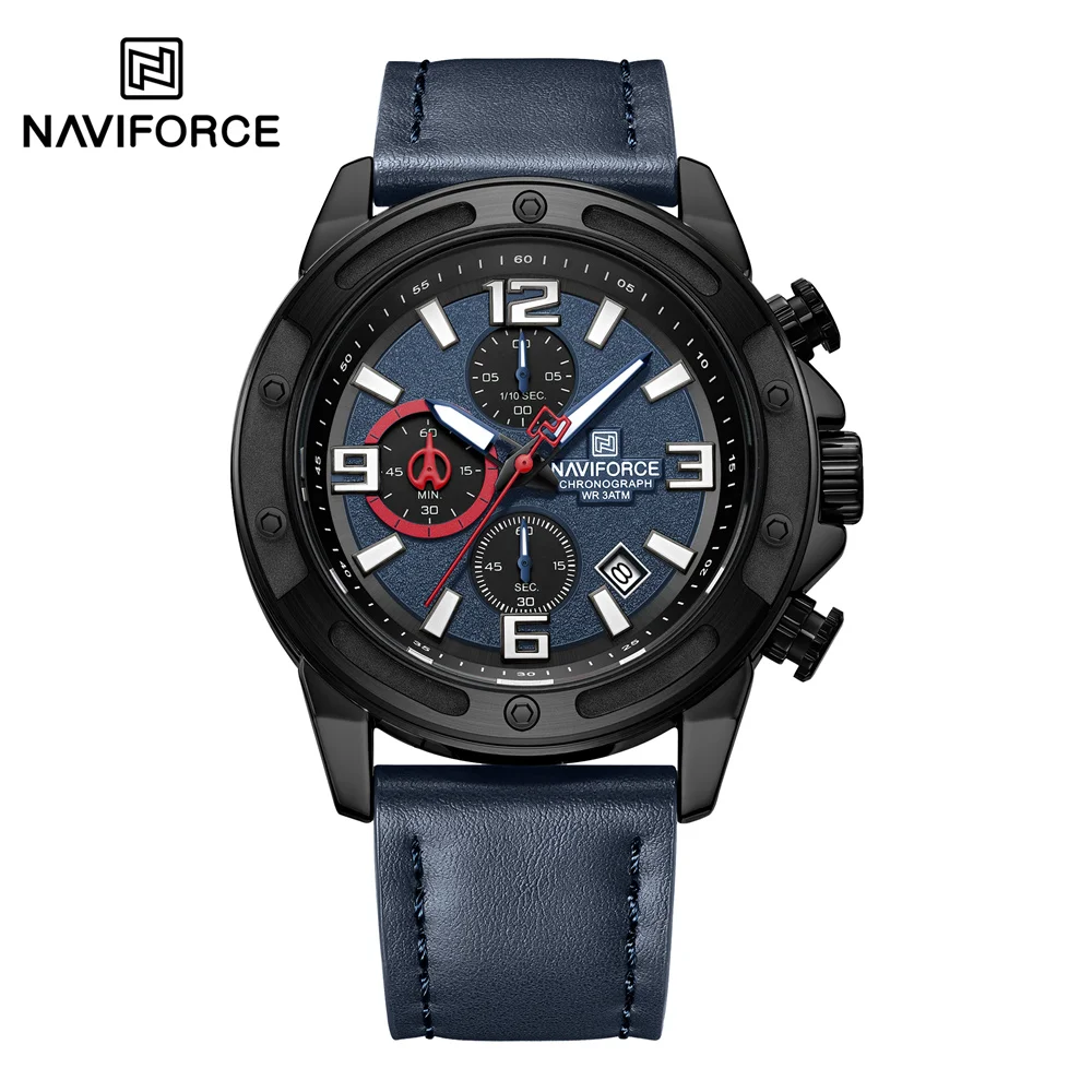 Naviforce 8074 Men Sport Quartz Watch Multifunction Chronograph Outdoor Waterproof Hands Wrist Watch Clock Relogio Masculino