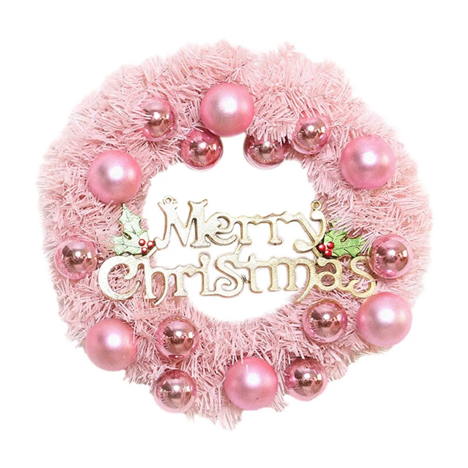 Pink Christmas Wreath Door Ornaments Indoor Outdoor Decorations Xmas Wreath for