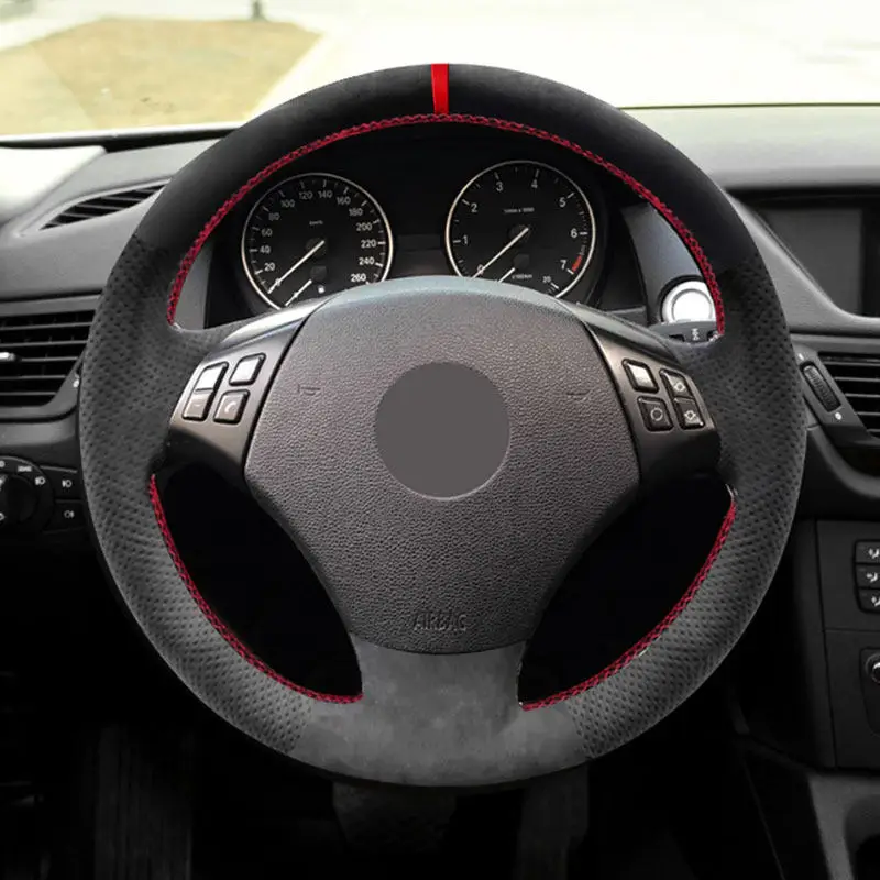 

Для BMW 3 серии E90 E91 2005-2011 X1 E84 2010 2011 2012 2013, замшевые кожаные аксессуары для салона автомобиля, накладка на руль