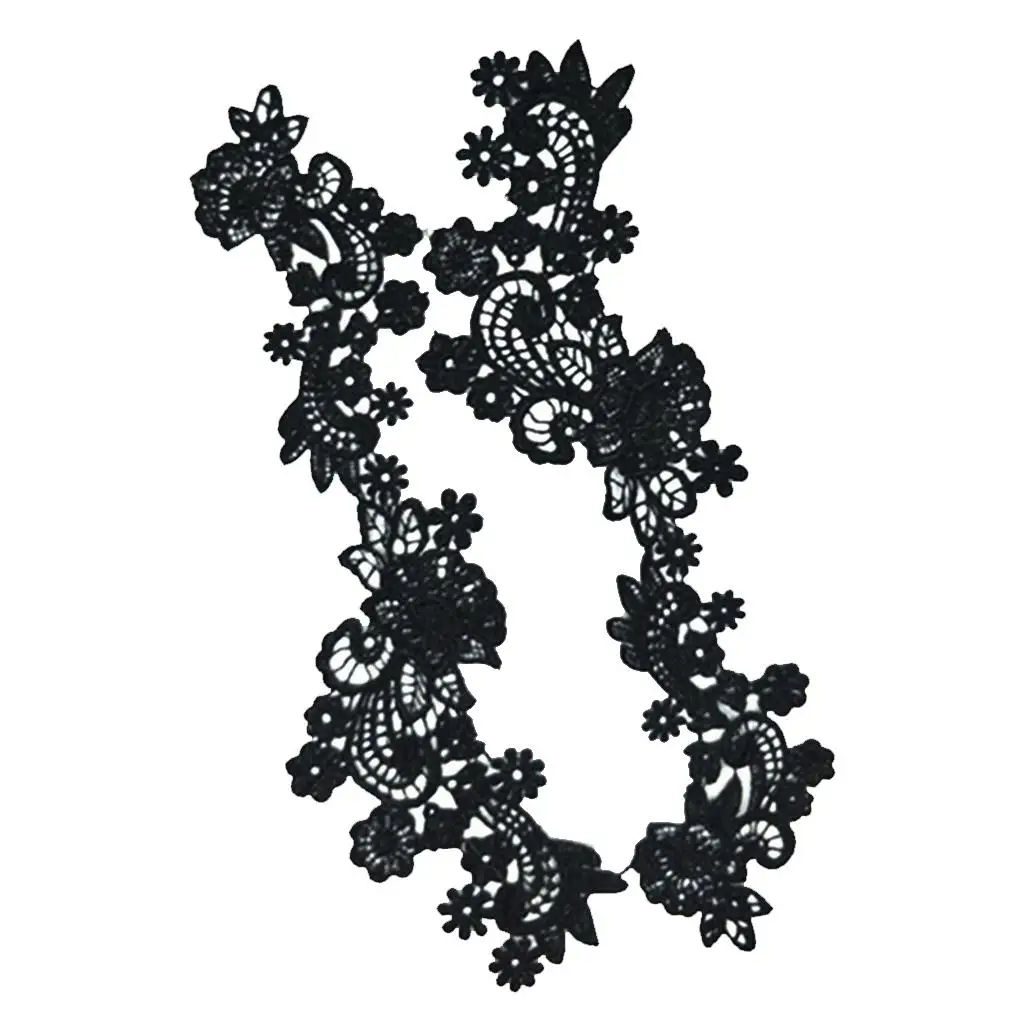 Flower Motif Appliques Venise Guipure Lace Collar Decorative Embroidery Patch for Sewing Dresses and Fashion Accessories