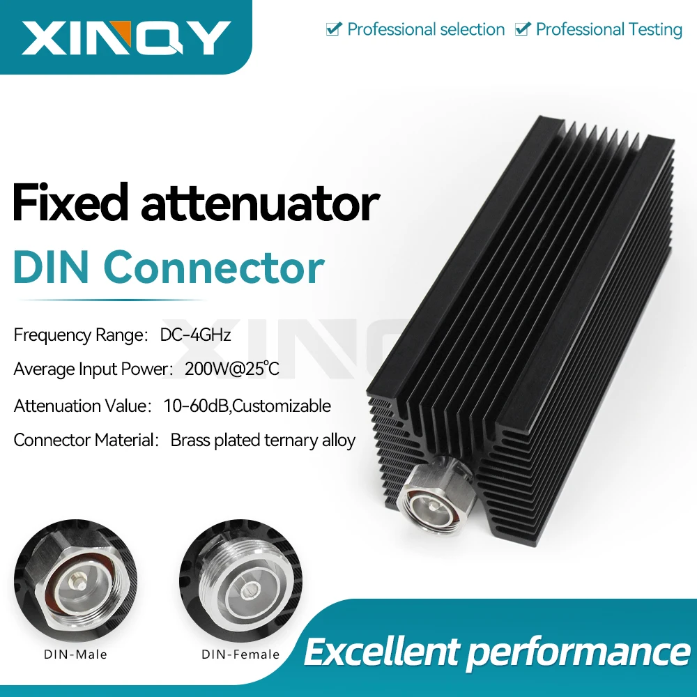 XINQY 200W High-Power RF Attenuator, 10/20/30/40/50dB, DC-4GHz Signal Power