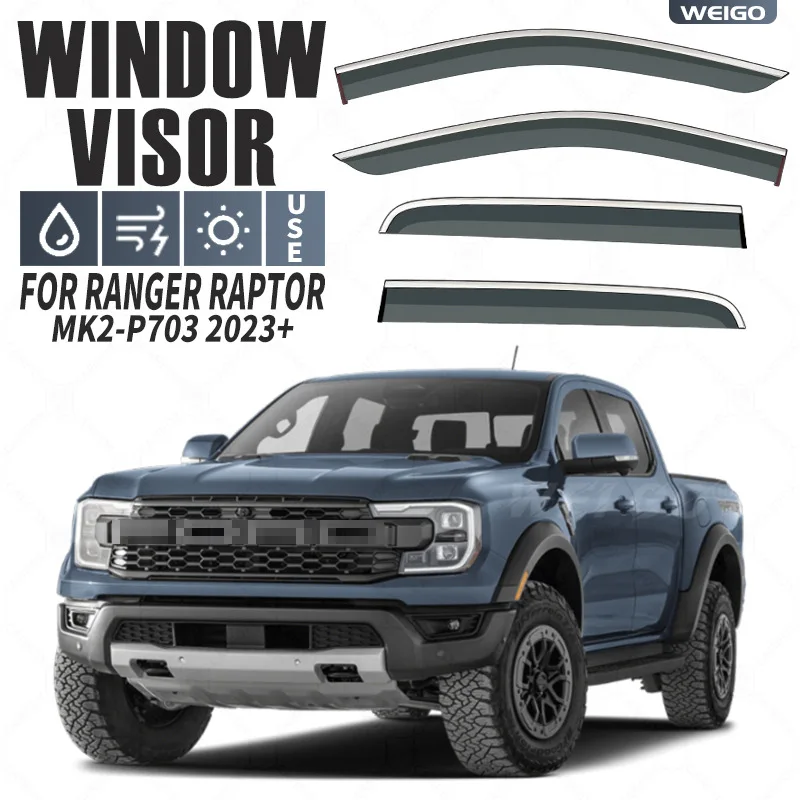 

Car Sunvisor Windshield Deflector Window Visor PC Injection Molded Rain Shield For Ford Ranger