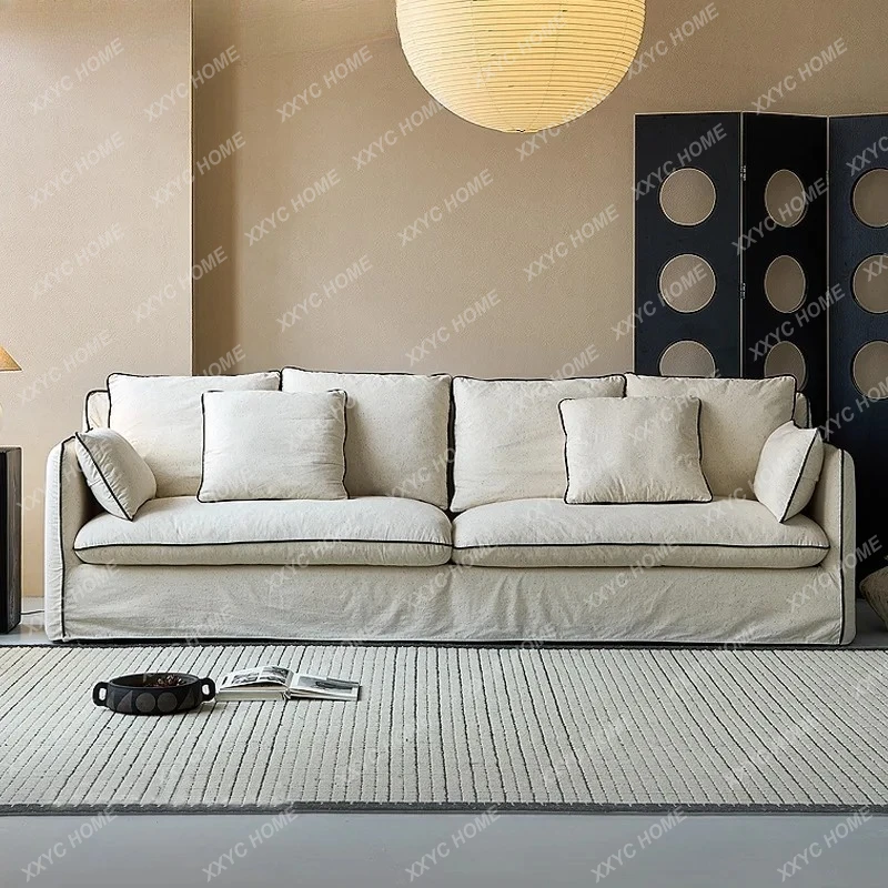 LRetro style sofa linen removable and washable super soft fabric sofa