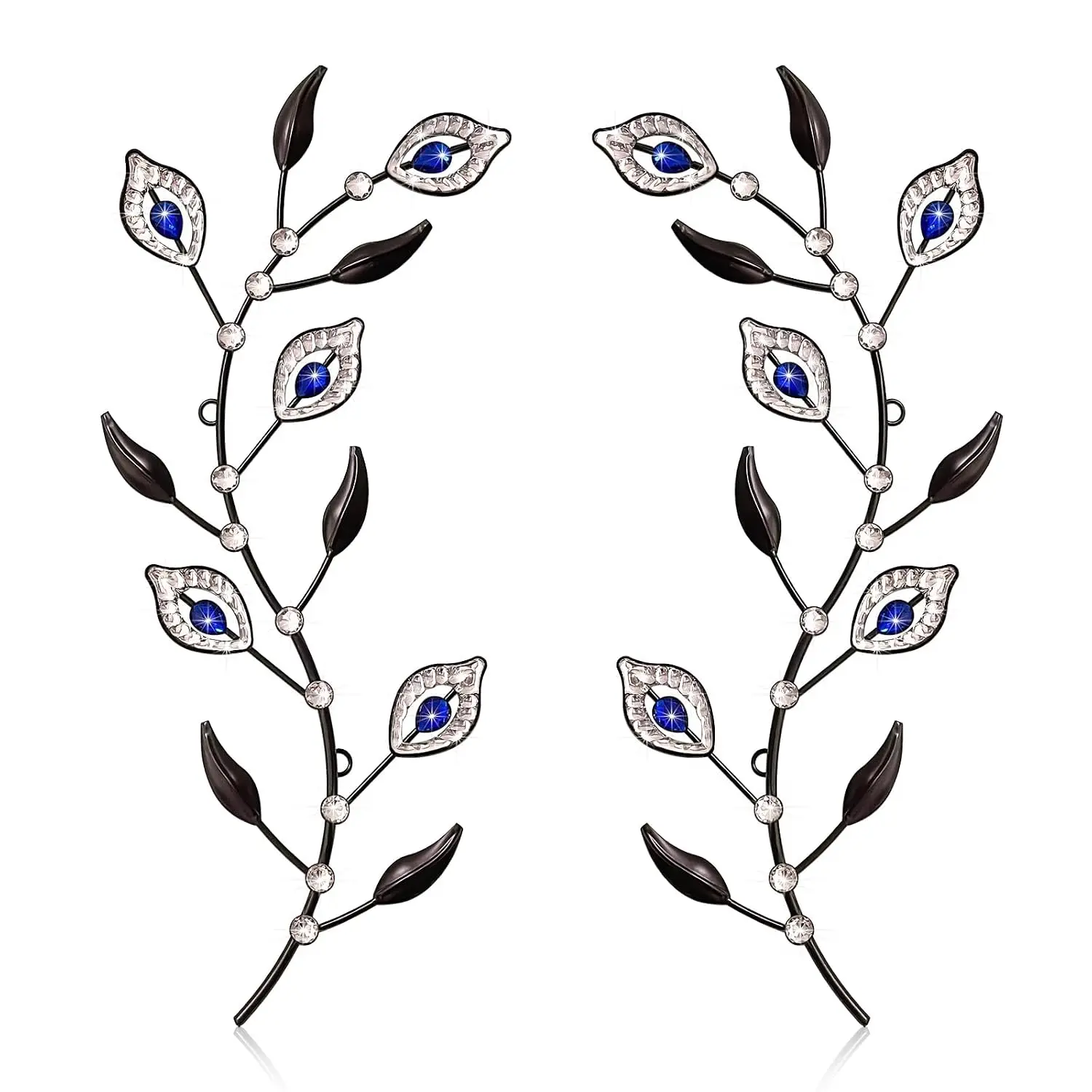 2 Set Metal Tree Leaf Wall Art for Home Decor Living Room Bedroom Dining Room Bling Rhinestone, 3D, Iron Branch, Customized