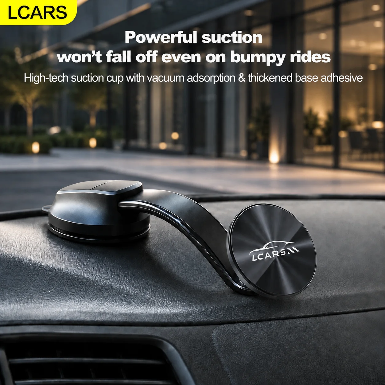 Lcars Suction Cup Foldable Car Magnetic Phone Holder, Memory Alloy Universal Bendable Dashboard Adhesive Strong Magnetic Navigation Support Stand, Won'T Fall Off on Bumpy Roads