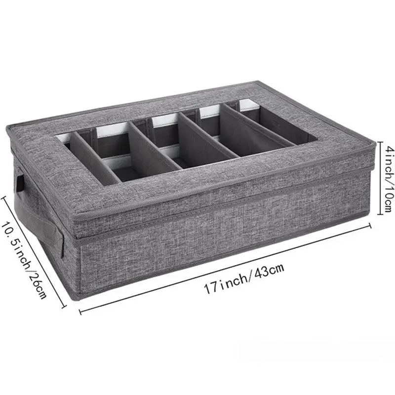 Simple Operation Flatware Utensils Storage Case 2 Pack-Sturdy Silverware Storage Box With Dividers, 5 Compartment