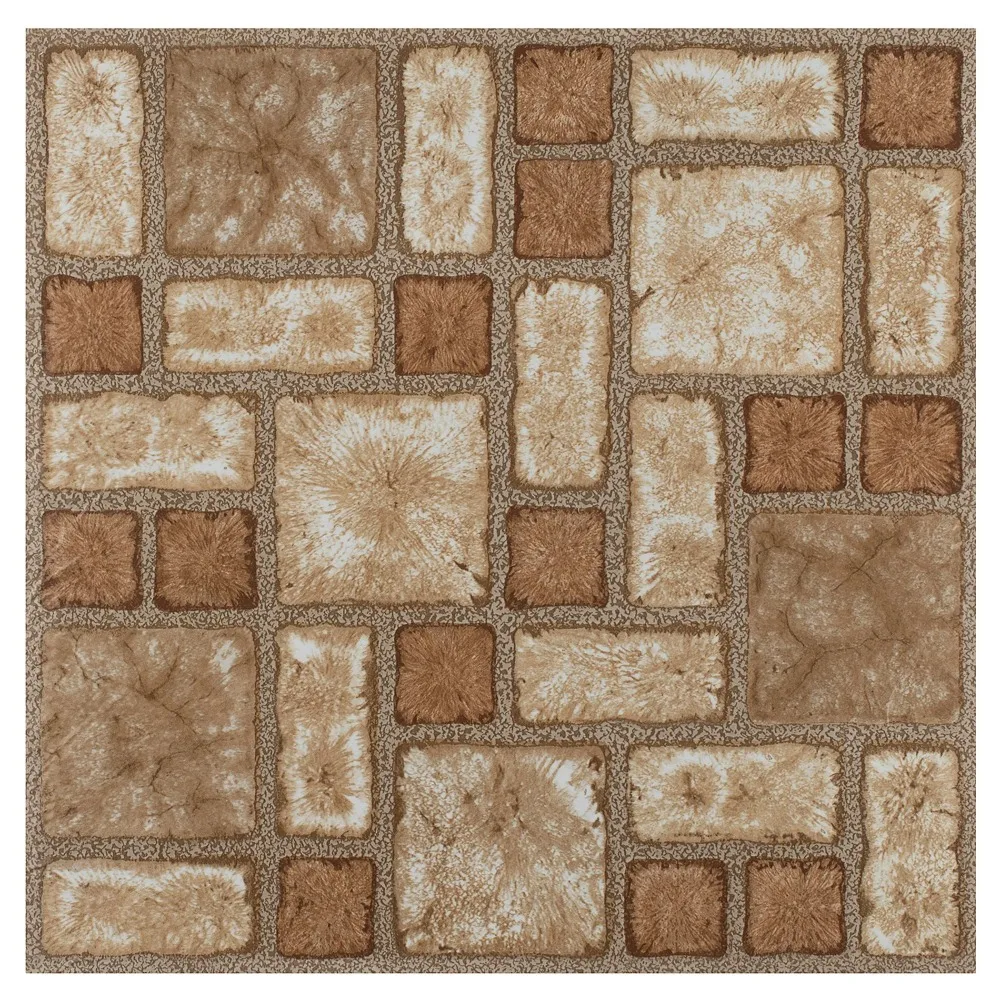 Piastrelle per pavimenti in vinile Peel & Stick – Piastrelle quadrate autoadesive 12x12 pollici (confezione da 9, 9 mq. Piede) – Modello a mosaico di ciottoli di facile installazione