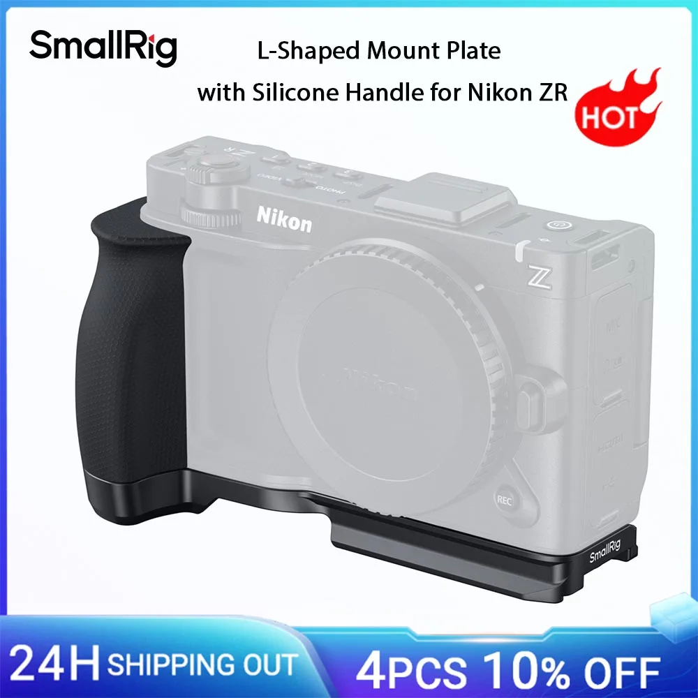 

SmallRig ZR L-Shaped Mount Plate with Silicone Handle for Nikon ZR Built-in Arca-Swiss Quick Release Plate for Arca-type Tripod