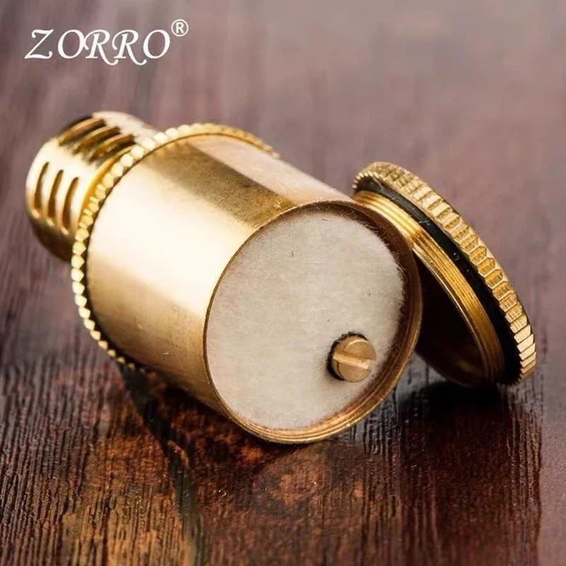 Zorro 583 Kerosene Lighter Brass Small Retro Chubby Grinding Wheel Lighter Men\'s Collection Gift Smoking Accessories