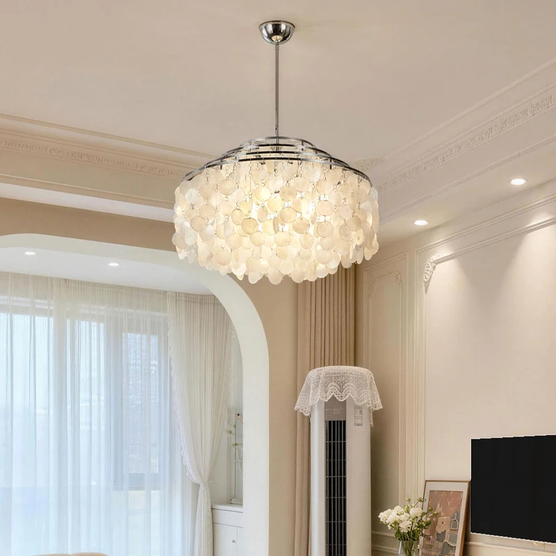2026 Modern Shell LED Pendant Lamp Gold Chrome Seashell Ceiling Chandelier Hanging Light Fixtures Home Luminaire Suspension