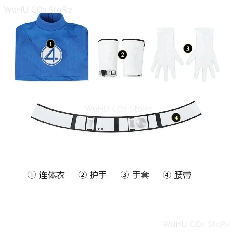 

Костюм для косплея Ричардса, синий полный комплект из фильма «Фантастическая четверка», супергерой, зентай, вечерние, невидимый мужской комбинезон, Coss; 3,k8't,