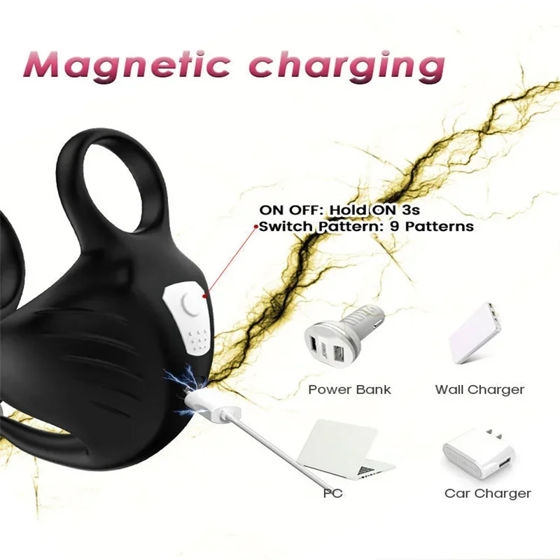 Massager Electric Vibration Cock Ring Massager Electric Penis Nozzle Strapone Sex Games For Men CockrîNg Men Extensible Toys