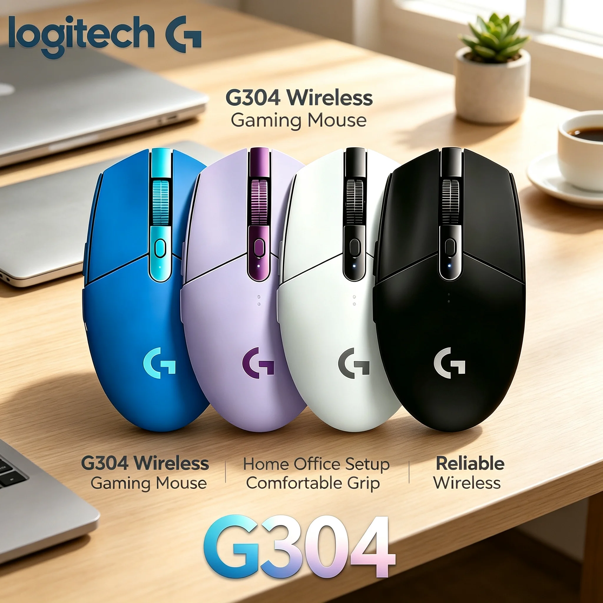 Logitech G304 LIGHTSPEED Wireless Mice, Long Standby Battery Capacity, Ergonomic Contour Shape for Long‑Time Gaming Operation