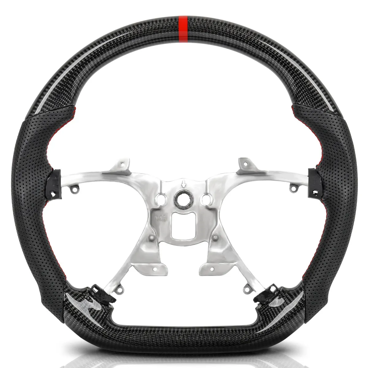 Racing Steering Wheel For Chevrolet Tahoe 2007-2013 Suburban 2007-2013 Silverado 2007-2013 Real Carbon Fiber Perforated Leather