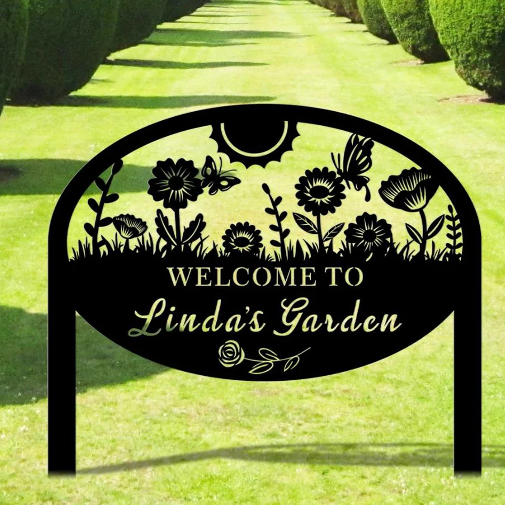 

custom garden flags with stakes, metal garden flags, personalized garden stakes, yard flags, yard decorations, home garden flags