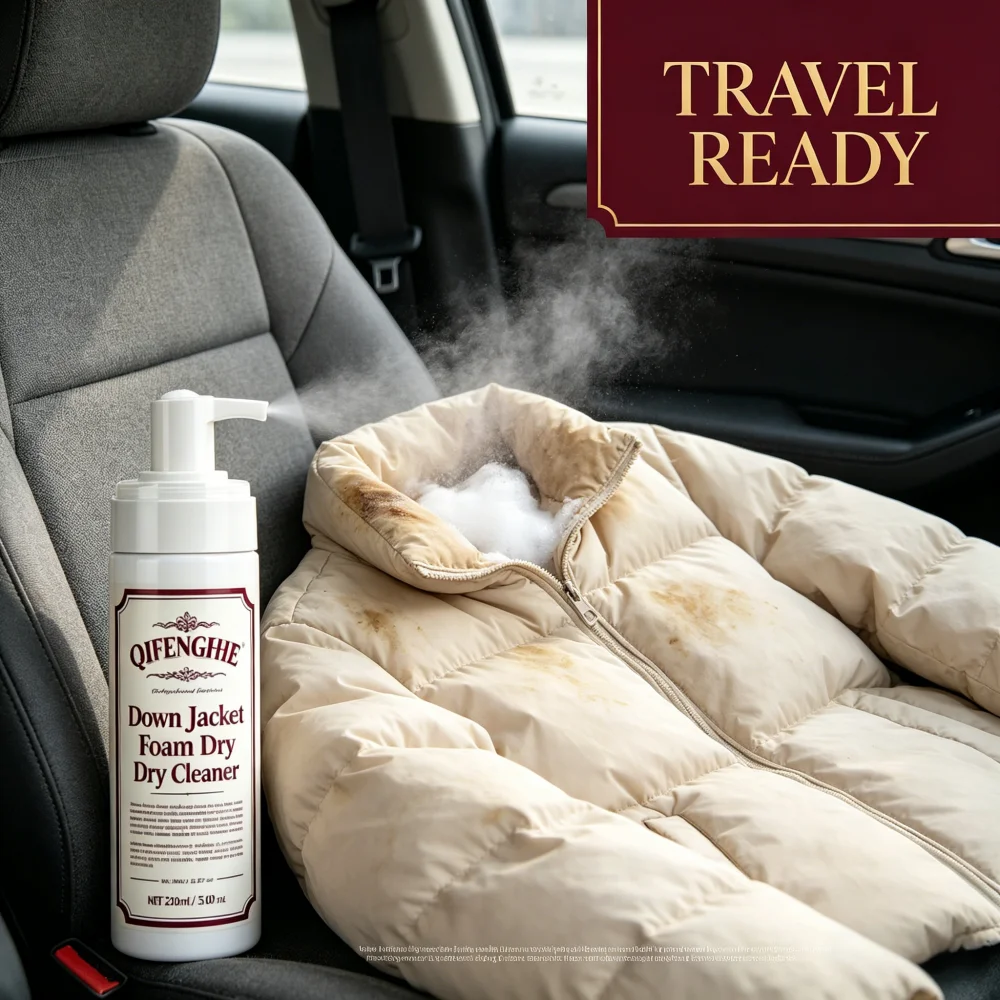 QIFENGHE 200ml Down Jacket Foam Dry Cleaner, Waterless Stain Remover for Down Coat, Winter Clothes, No-Wash Fabric Cleaning Foam