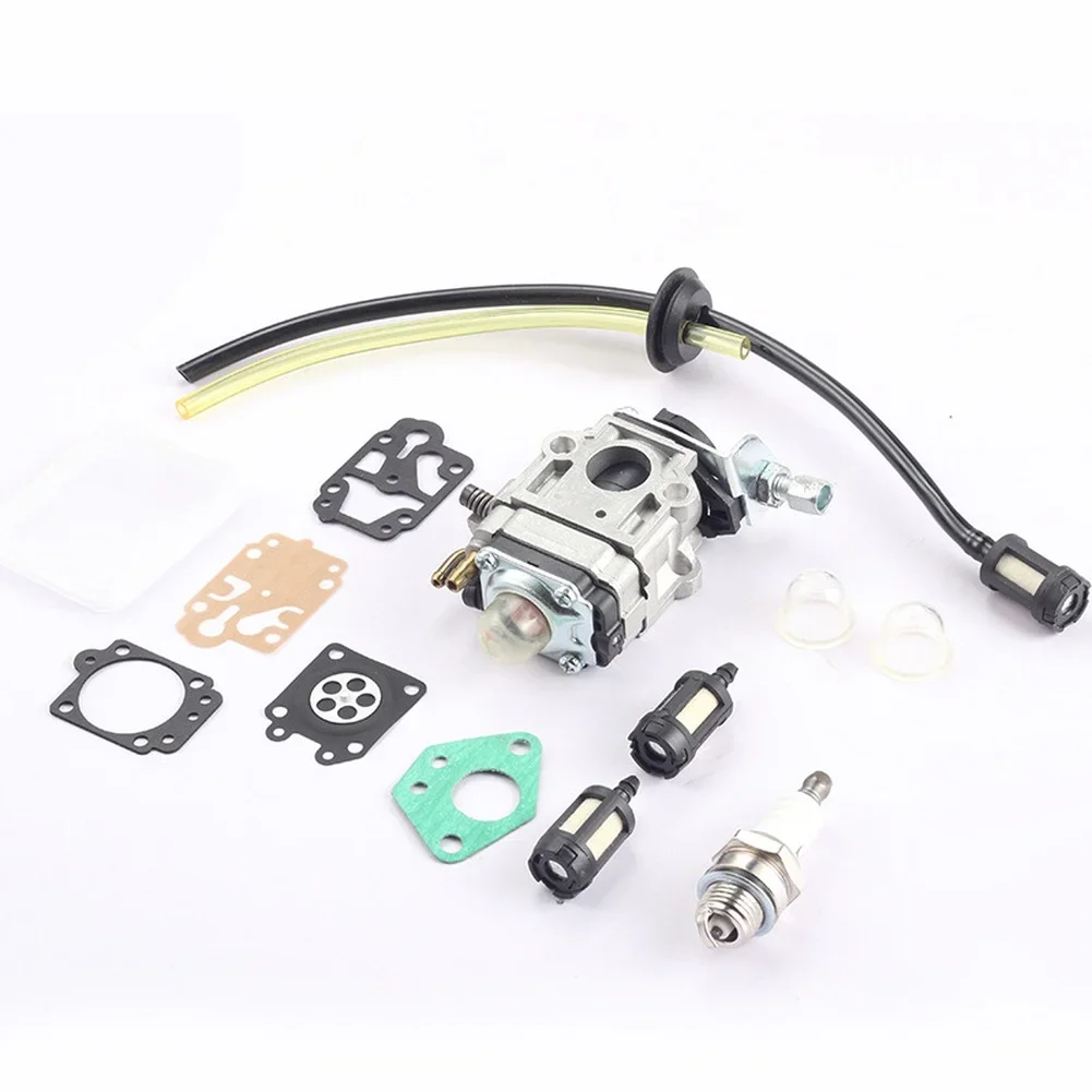 

4 Pcs Carburetor Replacement Kit For 2 Cycle Lawn Mower Including Ignition Part Air Filter Fuel Line Engine Maintenance Tool