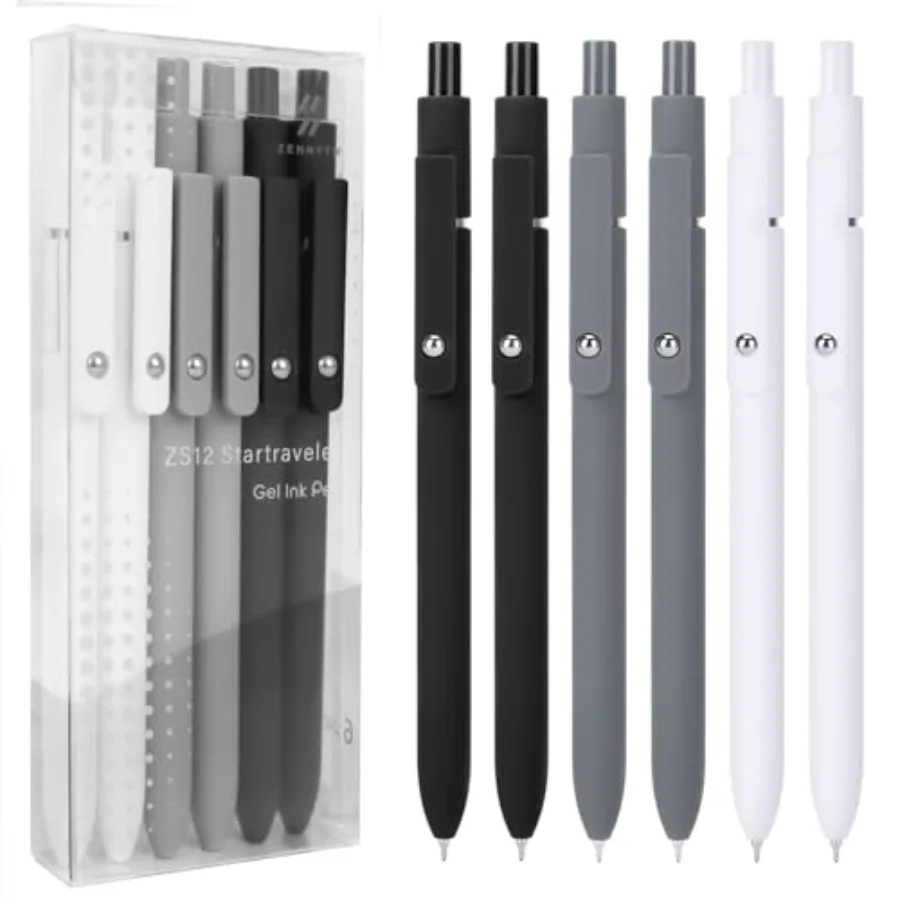 

Gel Pens, 6pcs 0.5mm Fine Point Black Ink, Smooth Writing Pens for Journaling, Nurse Aesthetic Cute Office School Supplies, Gif