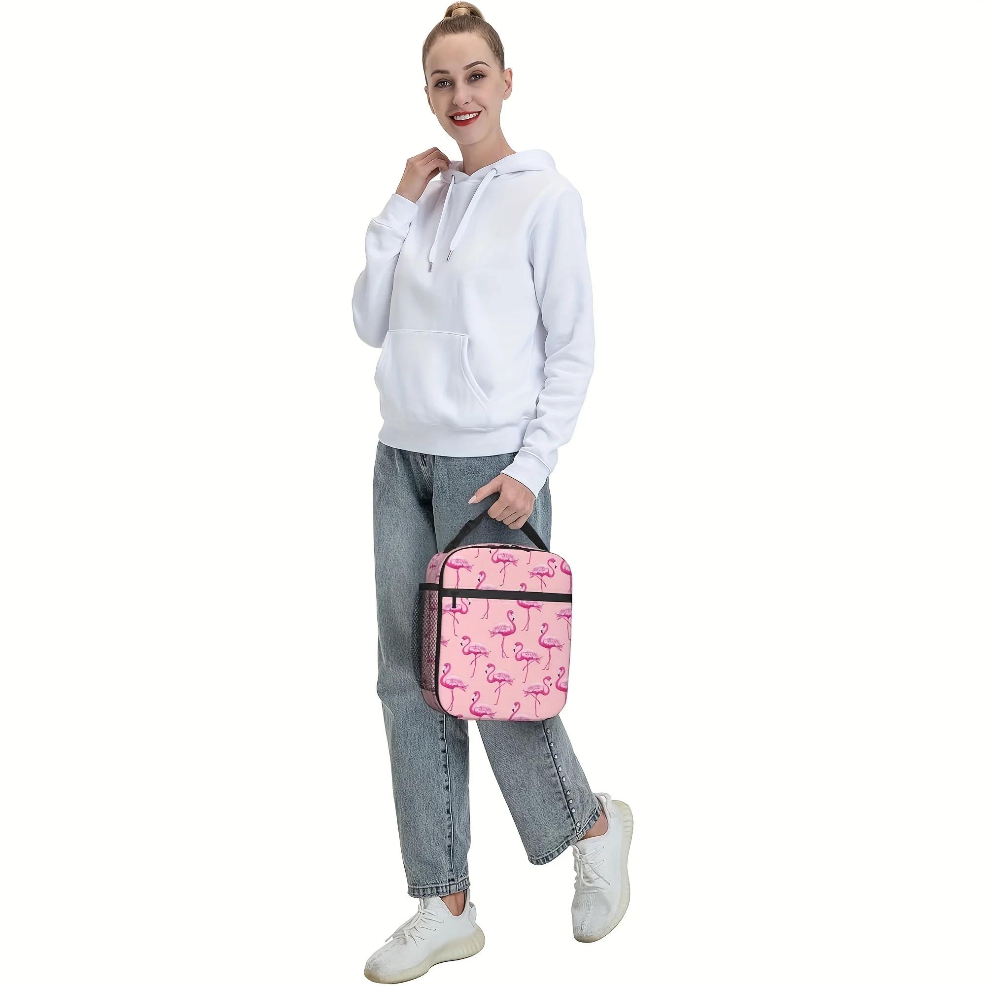 Flamingo Lunch Bag Lunch Box For Women Men, Non-food Contact Reusable Lunch Box, Large Capacity Tote Bag For Work, Picnic