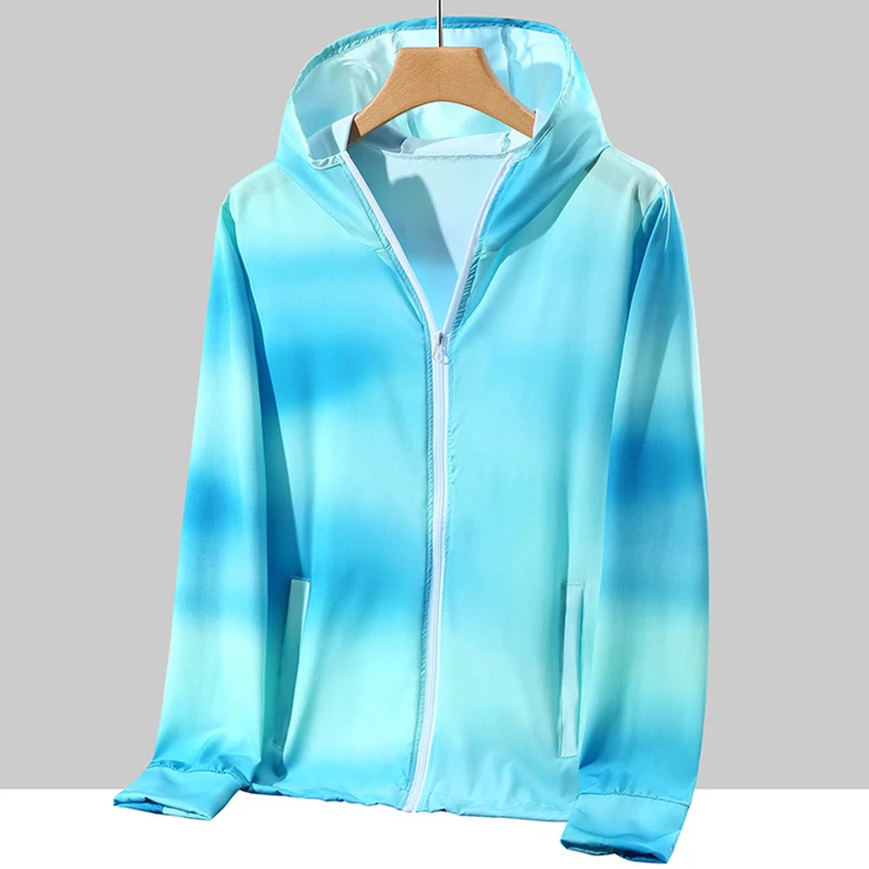 

Women Windbreaker Jackets Tie Dye Style Unisex Coats Female Casual Sunscreen Clothing Summer Ultrathin Rainproof Fishing Dress