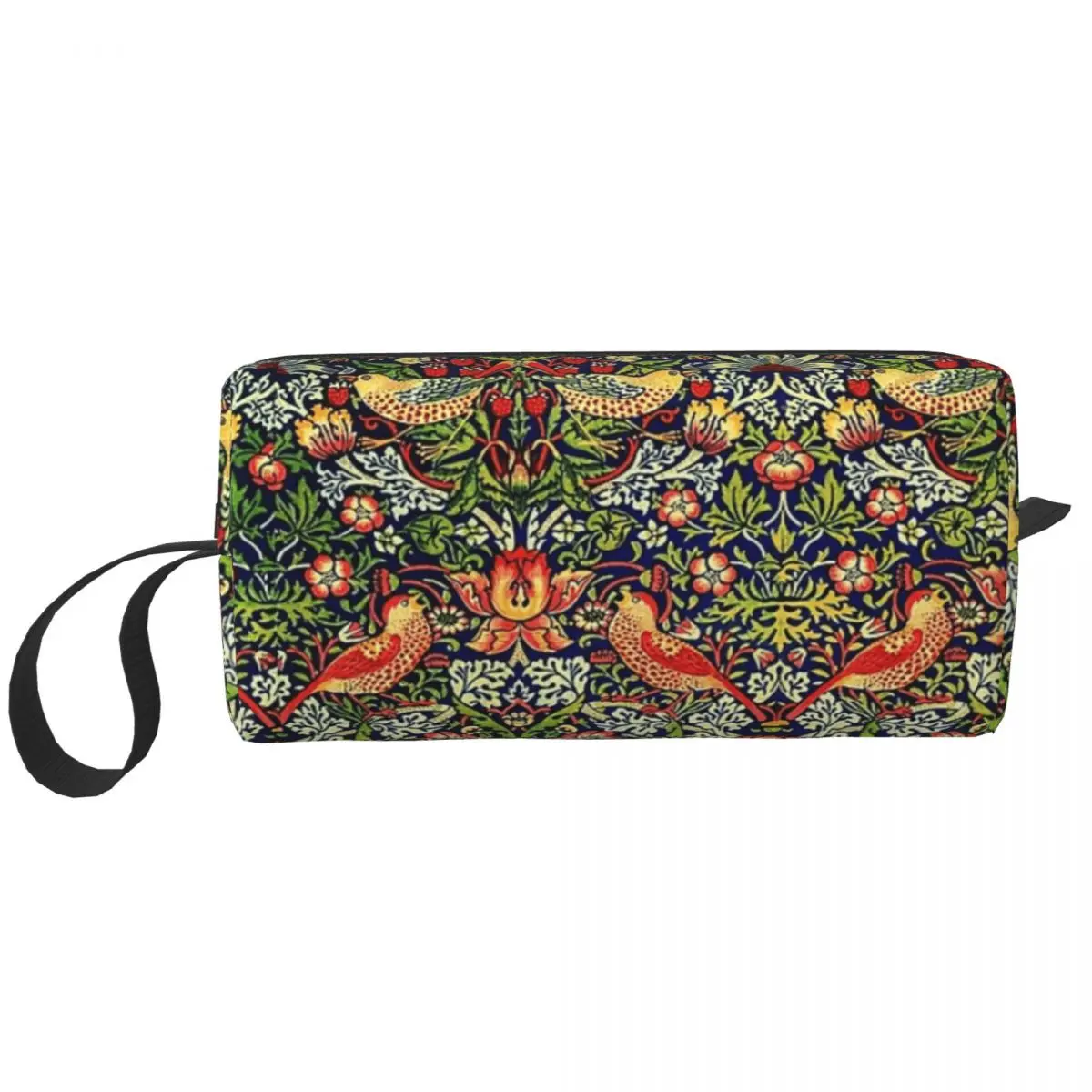 Strawberry Thief - William Morris Makeup Bag Cosmetic Organizer Toiletry Cosmetic Bag for Women Beauty Travel Pencil Case