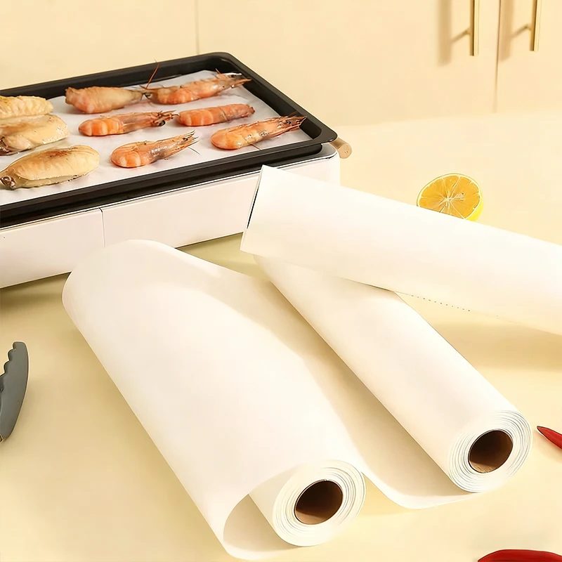 1Roll Silicone Oil Paper Roll Baking Grilling Bread Silicone Oil Paper Roll Steak Resistant Bread Cookie Kitchen Baking Meat