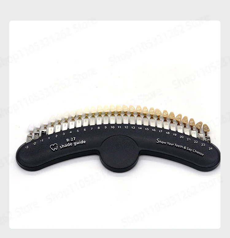 Cold Light Teeth Whitening Shade Guide 27 Color Dental Colorimetric Comparison Chart