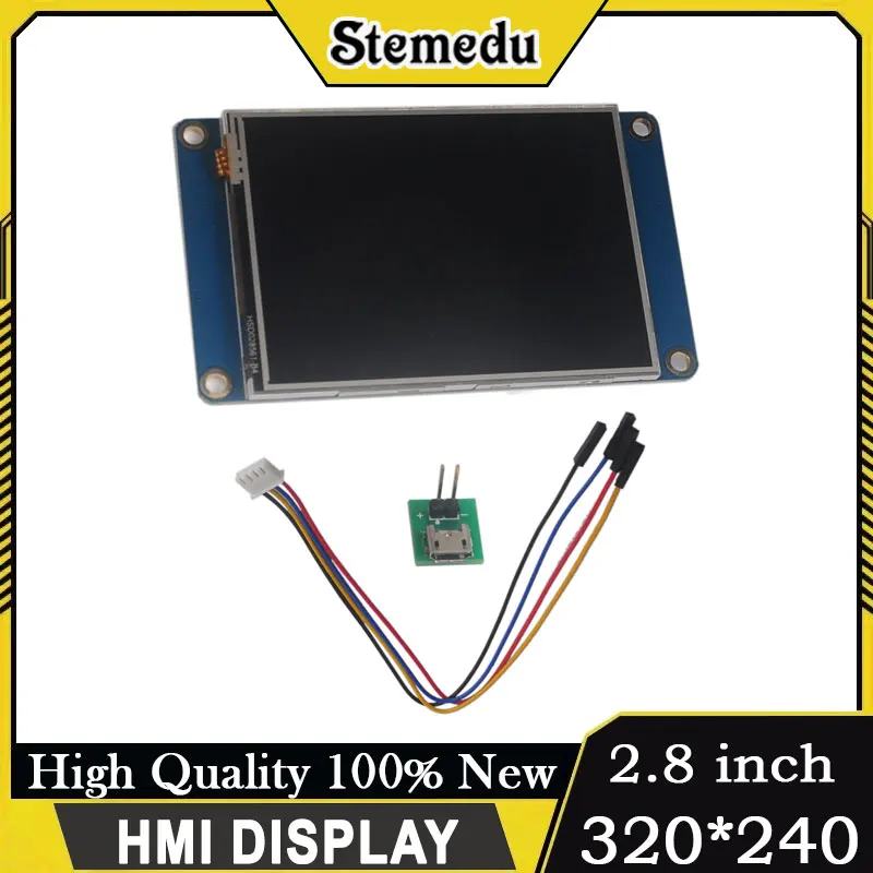 

Nextion NX3224T028 2,8-дюймовый дисплей HMI 320x240, резистивный сенсорный TFT ЖК-дисплей 5 В UART для Arduino ESP32 Raspberry Pi