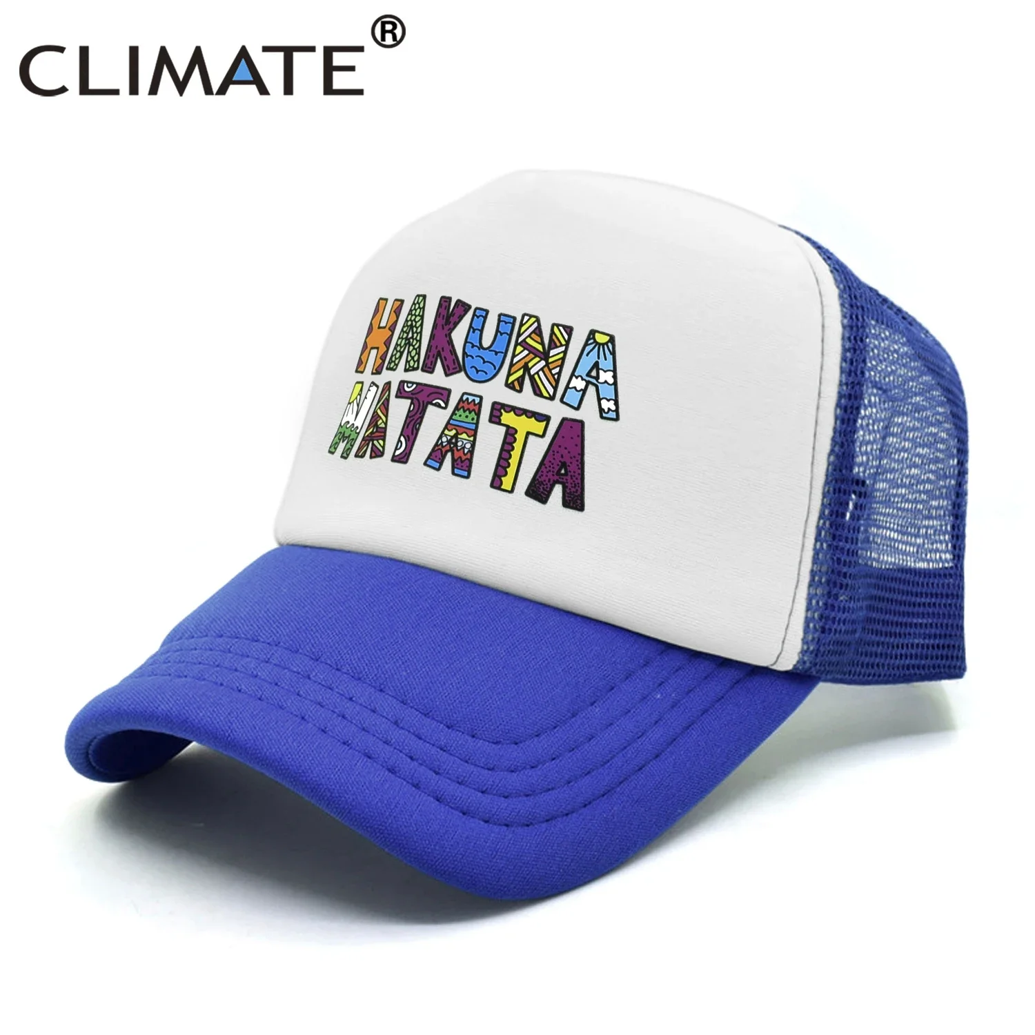 CLIMATE Hakuna Trucker Cap Funny Matata Timon Pumba Hat Men Baseball Cap Cool Summer Mesh Trucker Cap Hat for Adult Kid