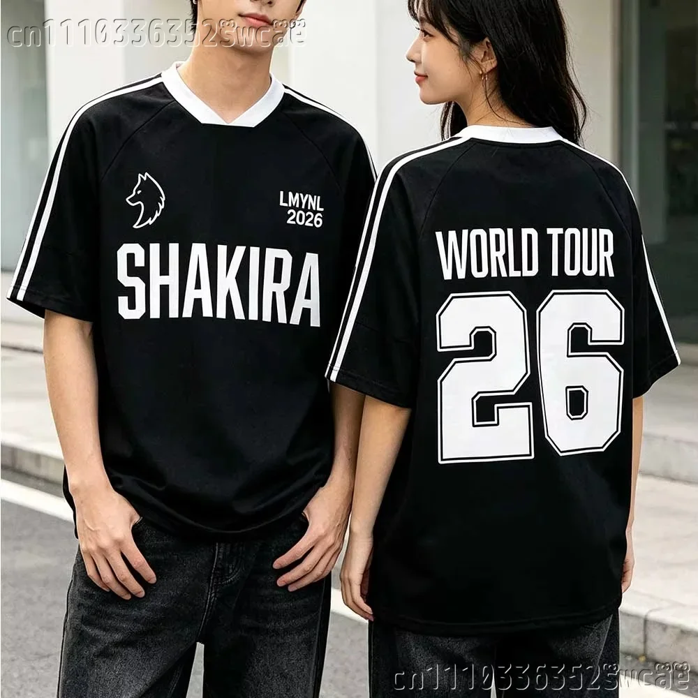 Familien-Matching-Shakira-LMYNL-2026-Jersey, Fashion World Tour Design, T-Shirts, Kurzarm, locker, Sommer, Unisex-T-Shirt, Freizeit-Oberteile – Detail 6