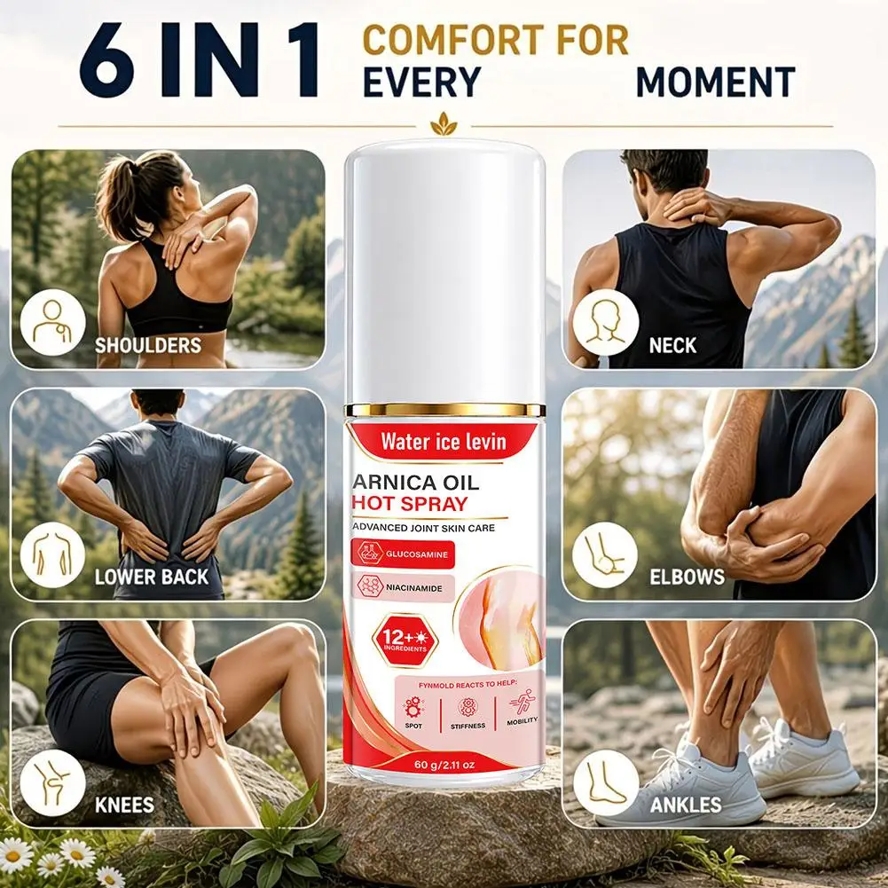 Portable Joint Skin Care Spray Hydrating Non Greasy Formula for Targeted Care of Knees Neck Wrists and Ankles