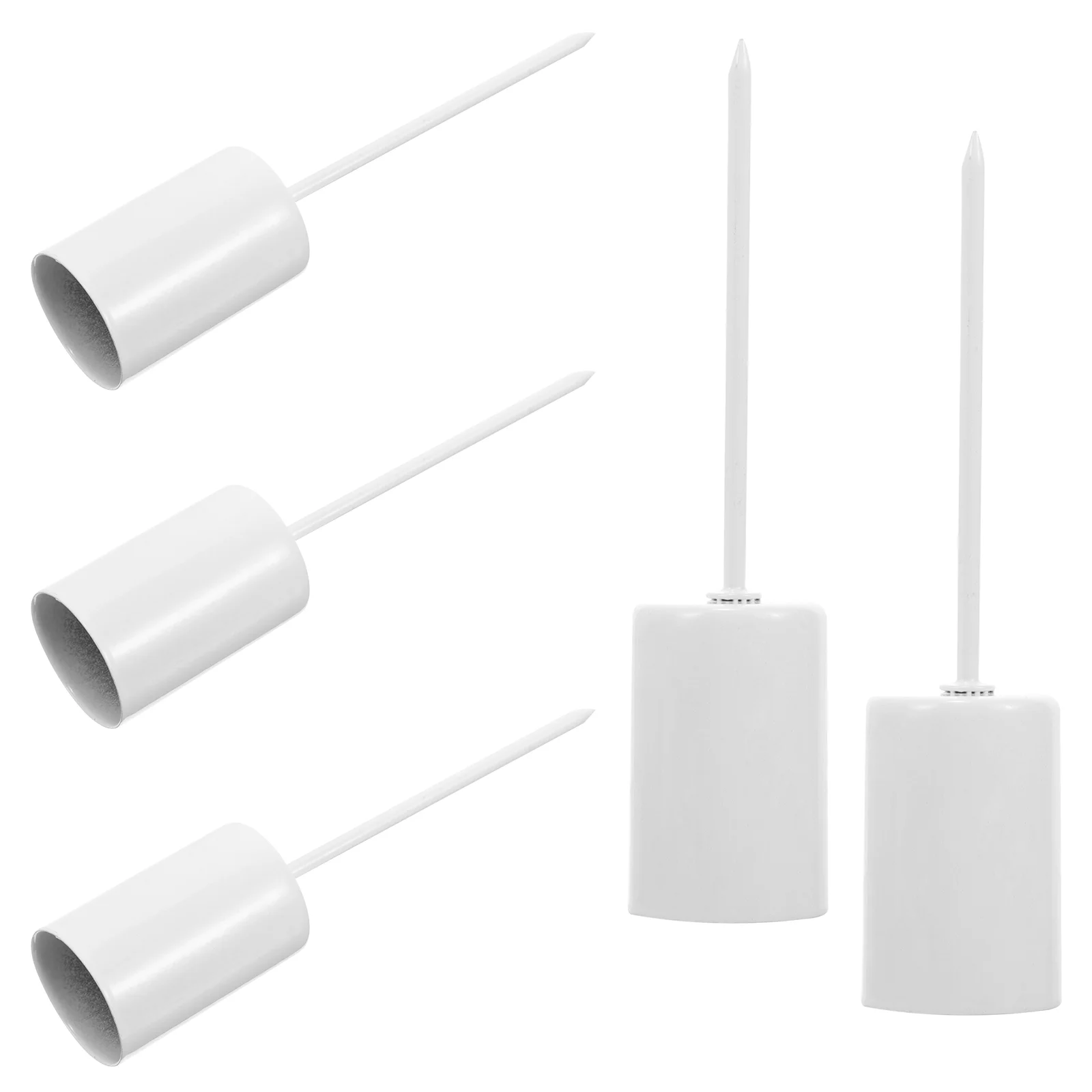 

5 Pcs Christmas Holder Tree Wax Taper Holders Stick Festival with Nails White Container Party