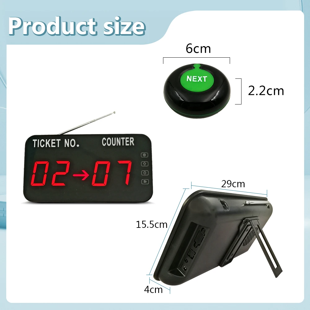 Long Range Wait Number Queuing System Machine Wireless Calling Management System for Cafe Clinic Restaurant Hospital