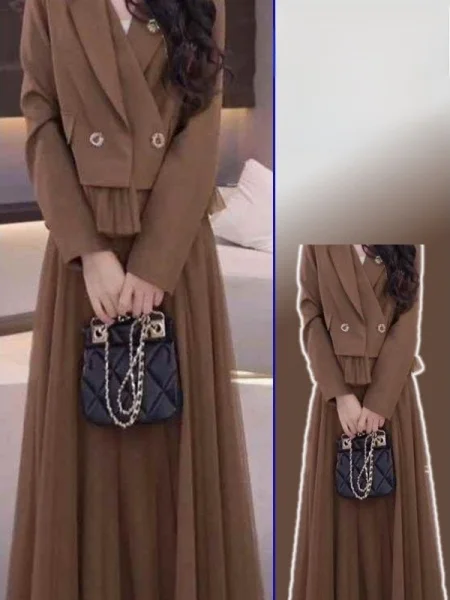 

plus Size Retro Commuter Sle Suit Jaet And Skirt Set Women's Faionable Ele Two Piece Suit Spring Season