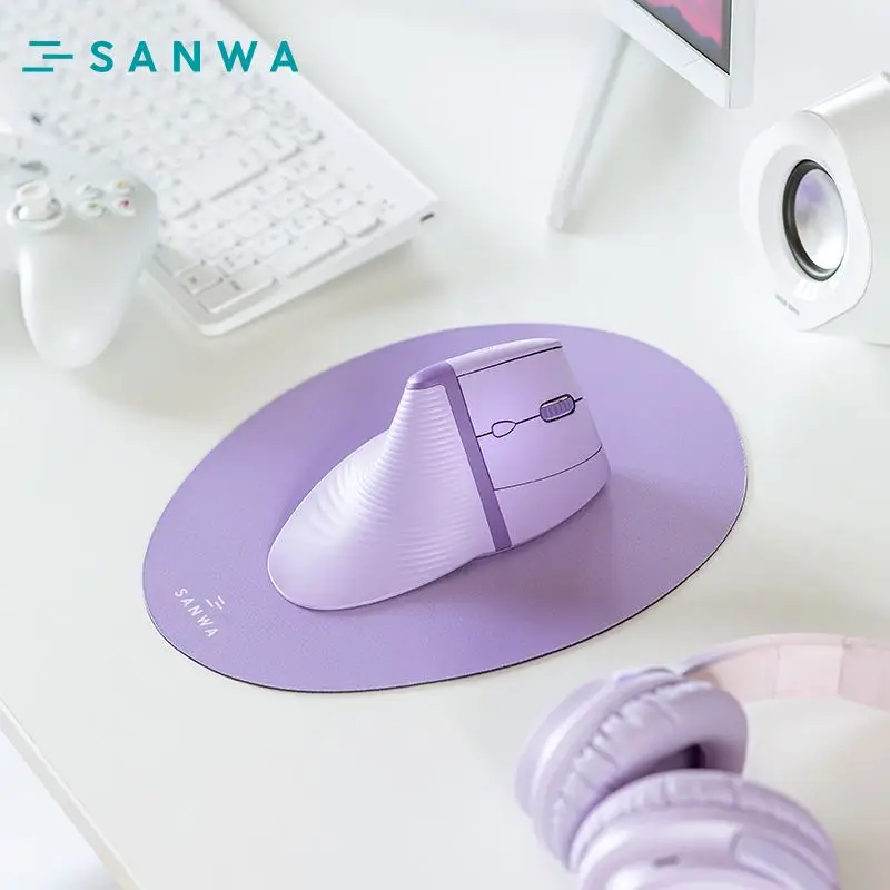 

Эргономичная вертикальная мышь SANWA, кнопка отключения звука, Bluetooth 2,4G, беспроводная офисная игровая мышь, перезаряжаемая вертикальная ручка, снимает усталость