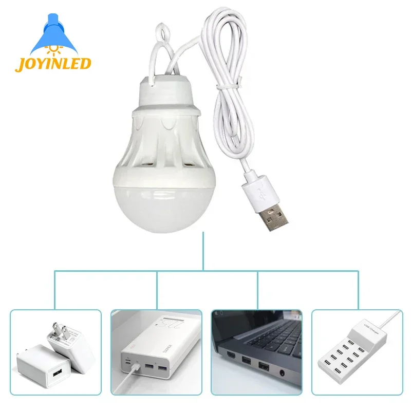 USB LED Bulb 3/5/7W Portable Lamp 5V Book Lights Energy Saving Emergency Lamp Outdoor Camping Light Indoor Reading Light Bulb