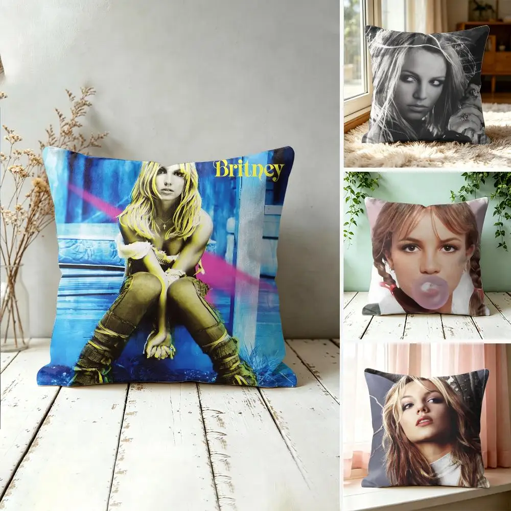 B-Britney Spears Singer Cushion Cover Square Decorative Throw Pillow 40x40cm For Sofa Bedroom Living Room Home Decor