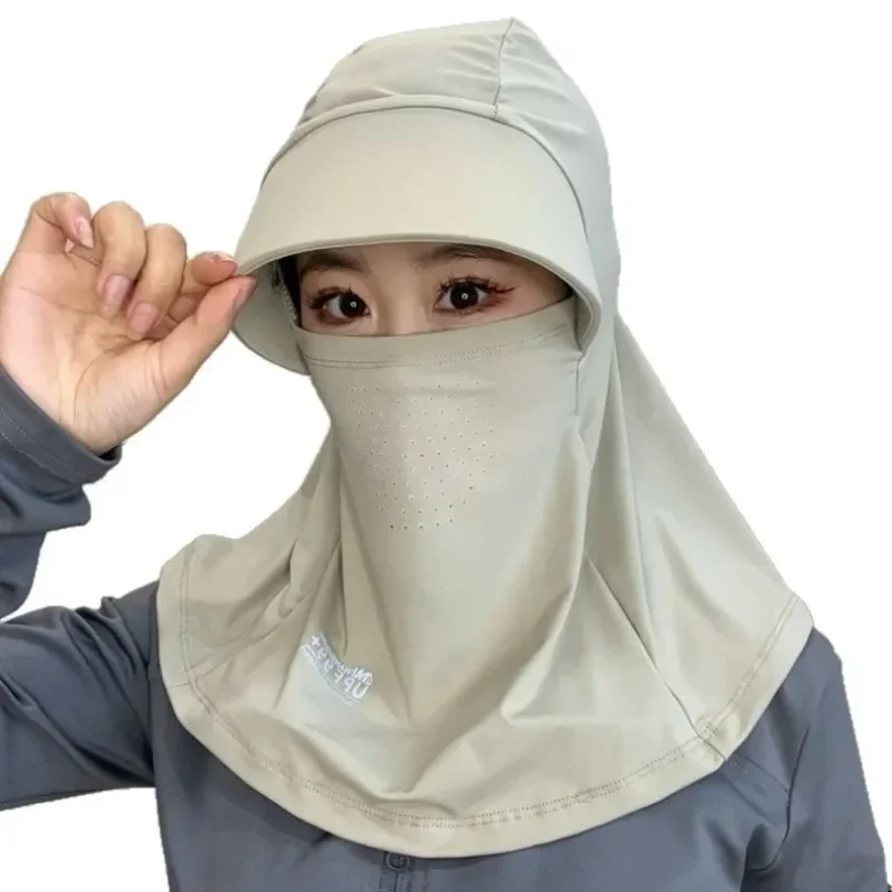 

Outdoor Cycling Face Mask Sun Hat UV Protection Men Women Tea Picking Full Face Neck Protection Breathable Hat Summer Sun Cap