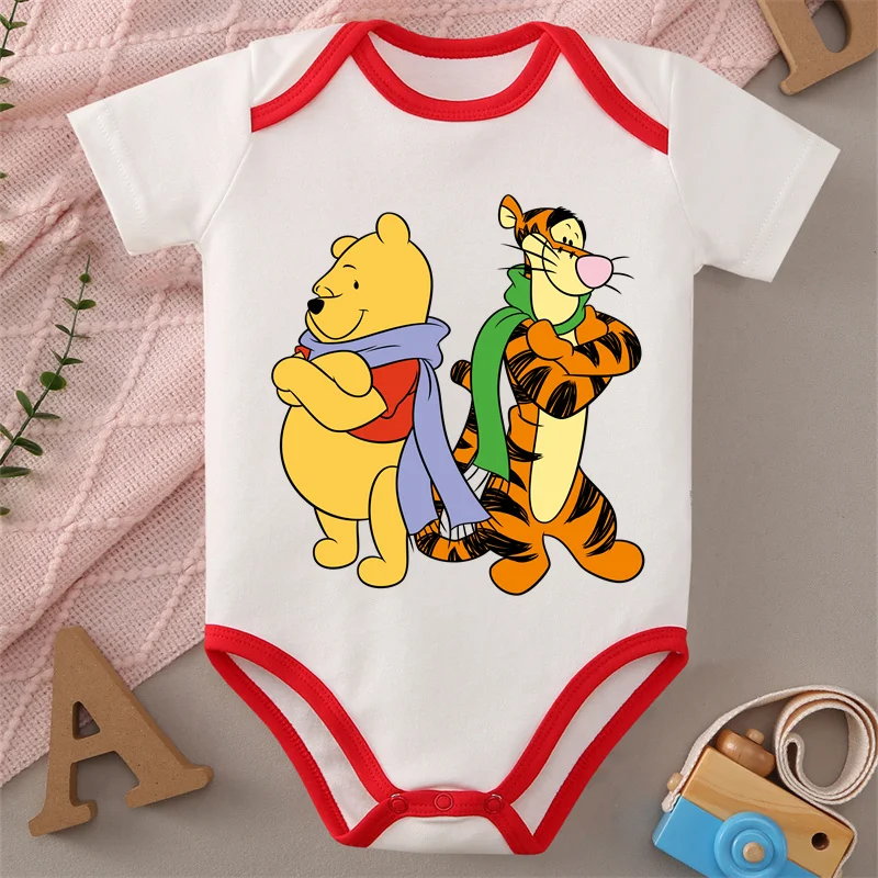 

Комбинезон из чистого хлопка с Винни-Пухом MINISO, детская одежда, комбинезон-боди для новорожденных от 0 до 12 месяцев, лучший милый подарок для ребенка