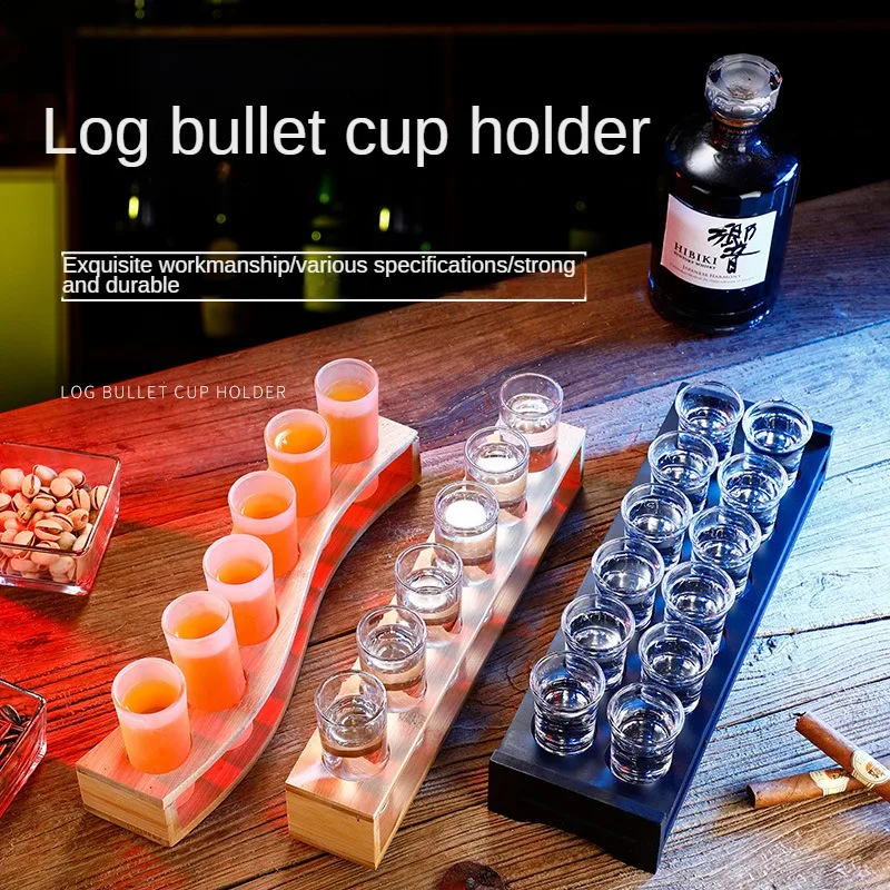 

Bar Bullet Cup Set With Rack White Wine Cocktail Glass Dispenser Household Bar KTV Set Holder Whiskey Vodka Agave Spirits Cup