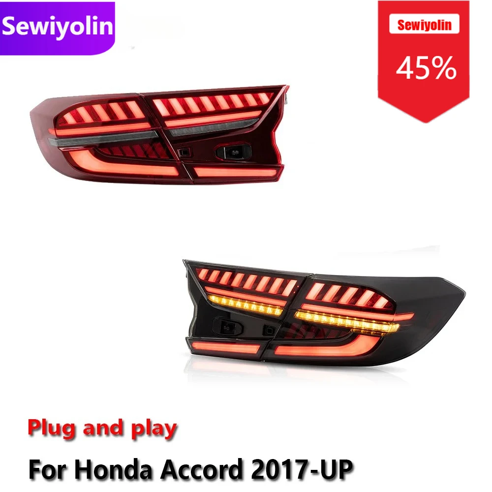 

Car DRL LED Tail Light Assemblies For HONDA Accord 2017-UP Auto Fog DRL Brake Turn Signal Lamp Plug And Play