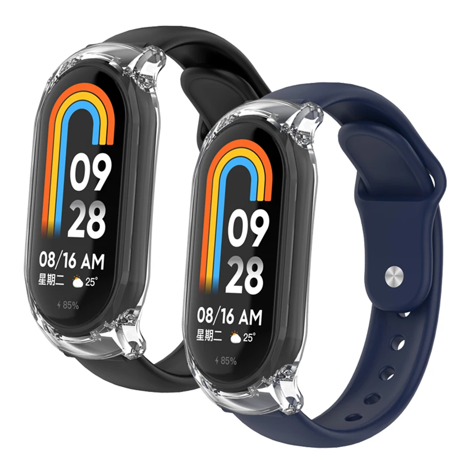

Чехол + силиконовый ремешок для Xiaomi Mi Band 7 8 9, спортивный браслет Pulseira Correa для Xiaomi Smart Band 3 4 5 6, аксессуары