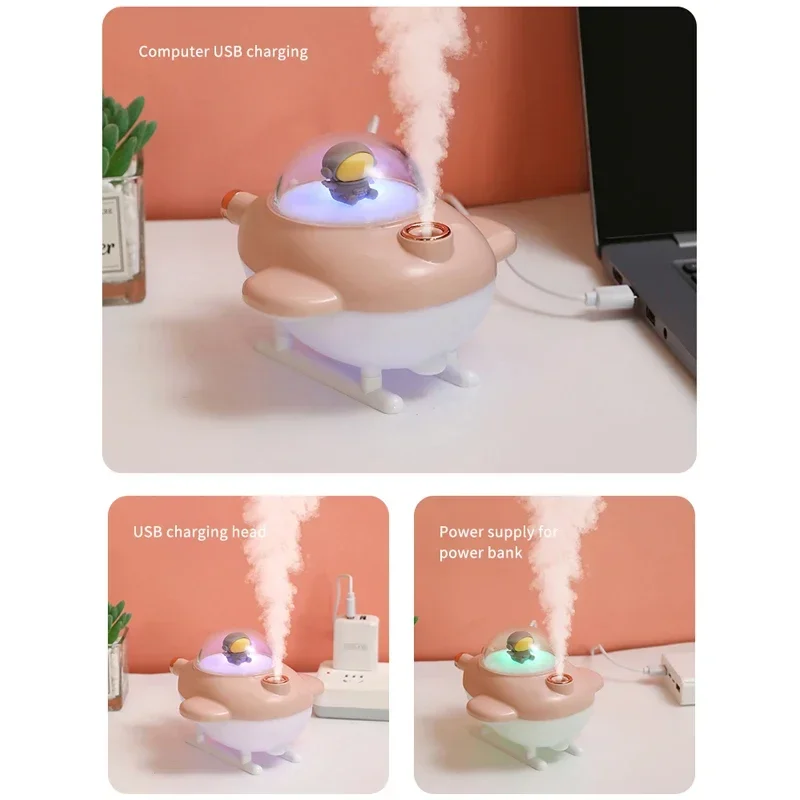 Новый красочный и милый мини-увлажнитель для самолетов для домашних животных, портативный 220 мл, высокая емкость тумана, увлажнитель для самолетов для домашних животных для настольного компьютера в спальне