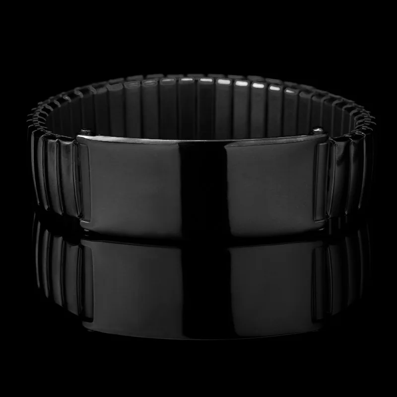 Personalize Custom Name Men Stainless Steel Bracelet for Men Elastic watch band Engrave Logo Id Bracelets Gift Jewelry