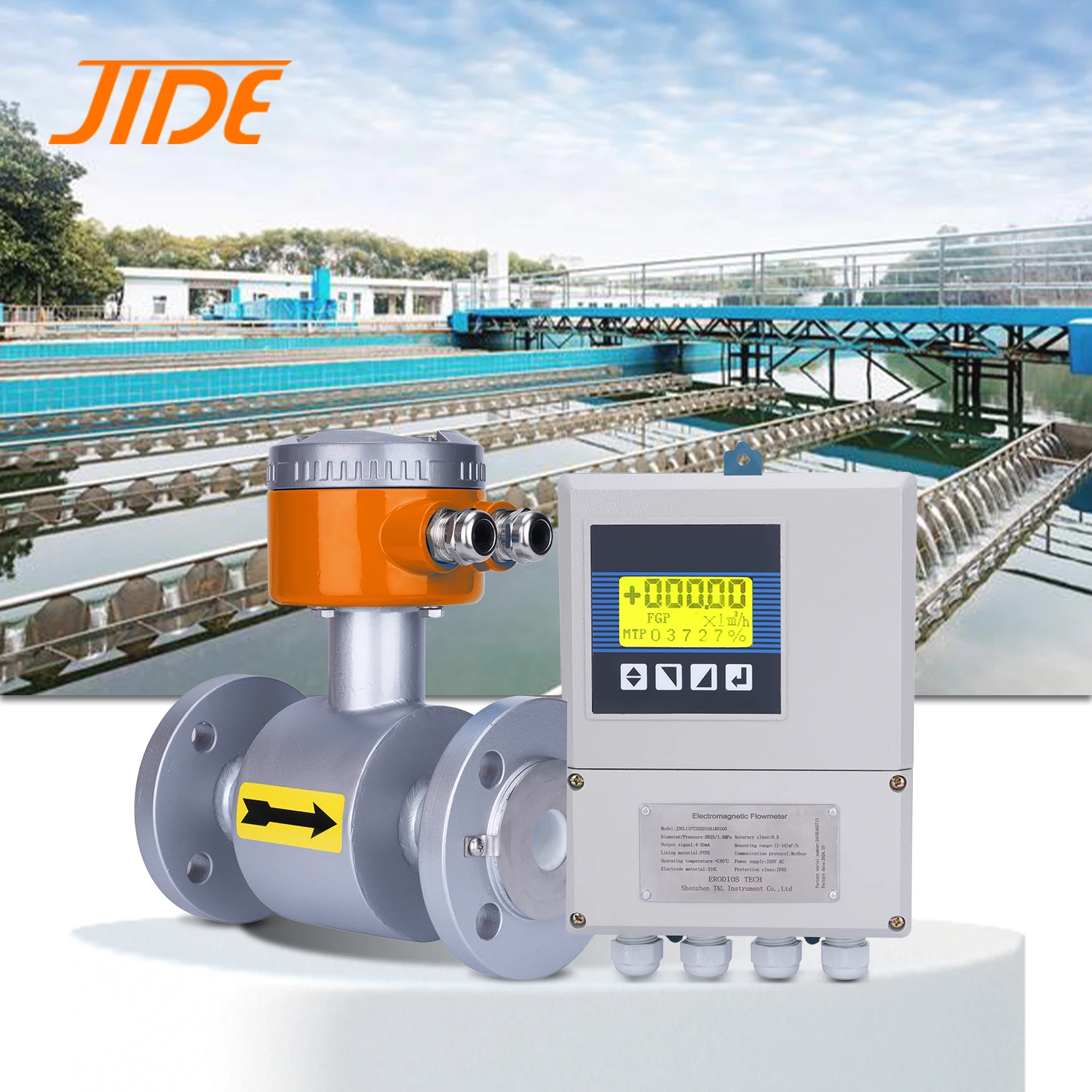 

JIDE Manufactured Water Meters Electromagnetic Flow Meters For Liquid Sewage Water Treatment Strong Acids