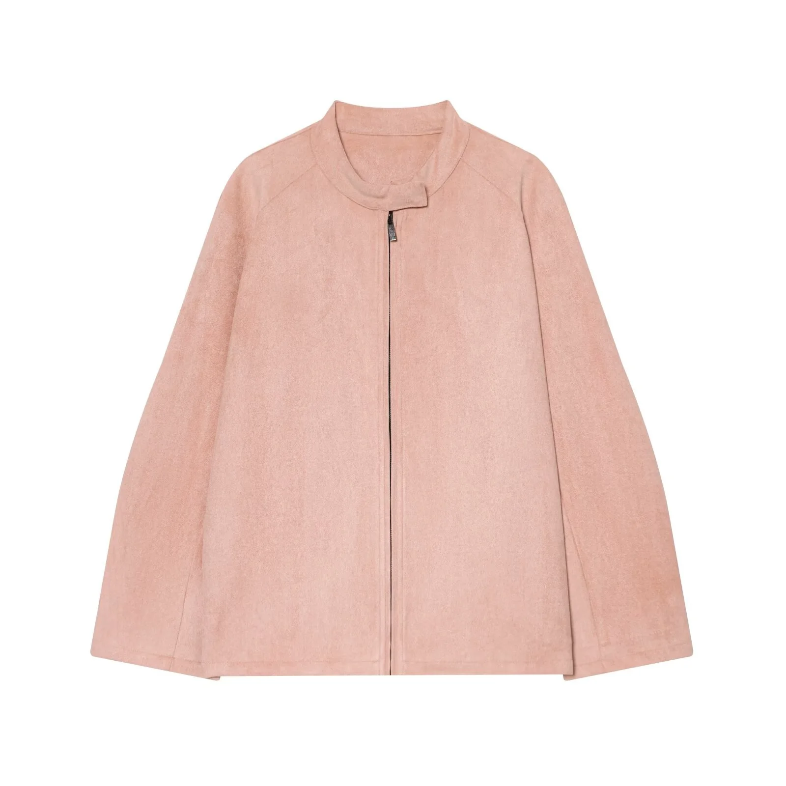 

2025 Winter New Women's Casual Fashion Simple Commuting Style Versatile Loose Stand Collar Suede Long Sleeve Jacket